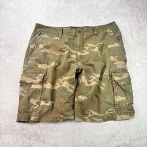 Berkley Jensen Camo Cargo Shorts Mens 38 Green Ripstop Cotton Military